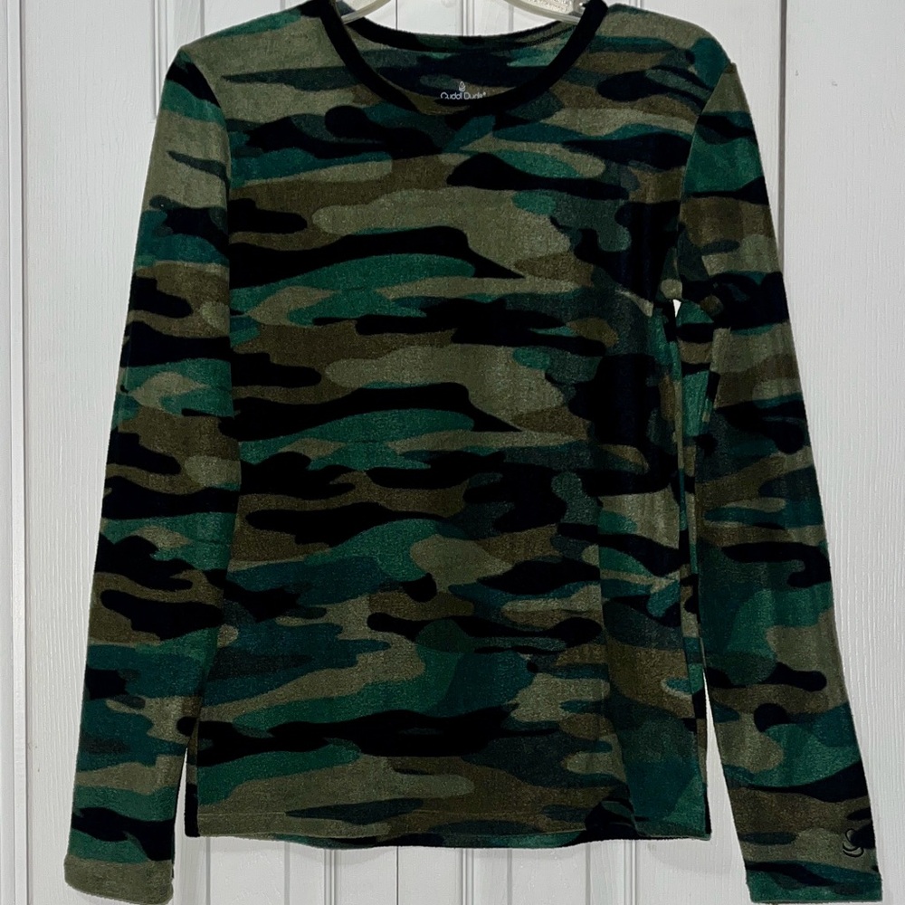 Cuddl Duds Camo Fleece Long Sleeve Shirt